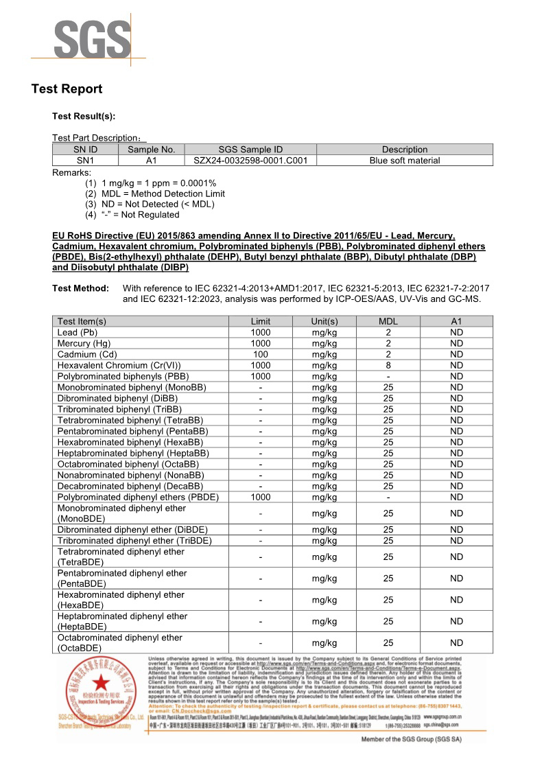 rohs test content of thermal conductive silicone pads
