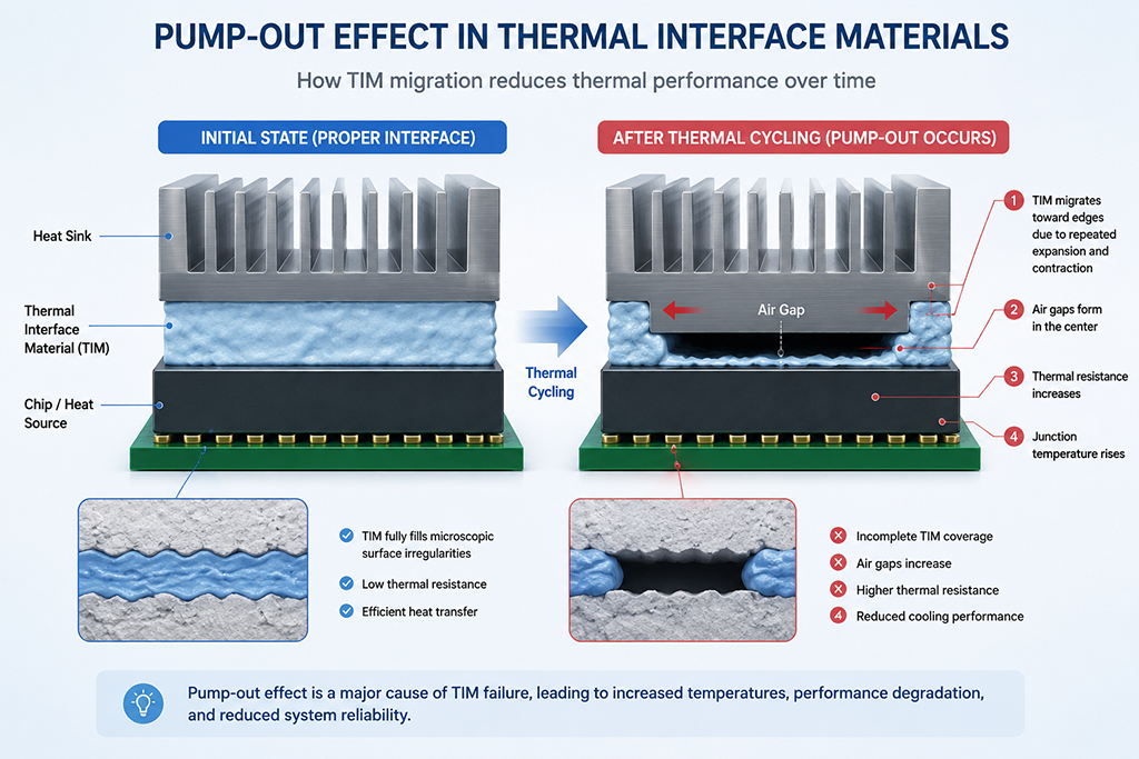 pump-out effect in thermal interface materials